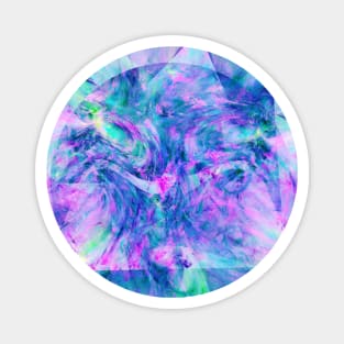 Pink & Blue Pastel Splash Shapes Abstract Artwork Magnet